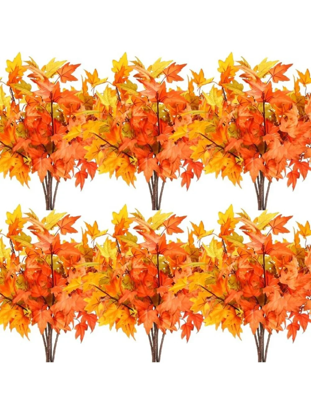 36 Pcs 20.5” Artificial Fall Maple Leaves Stems for Autumn Decor & Crafts